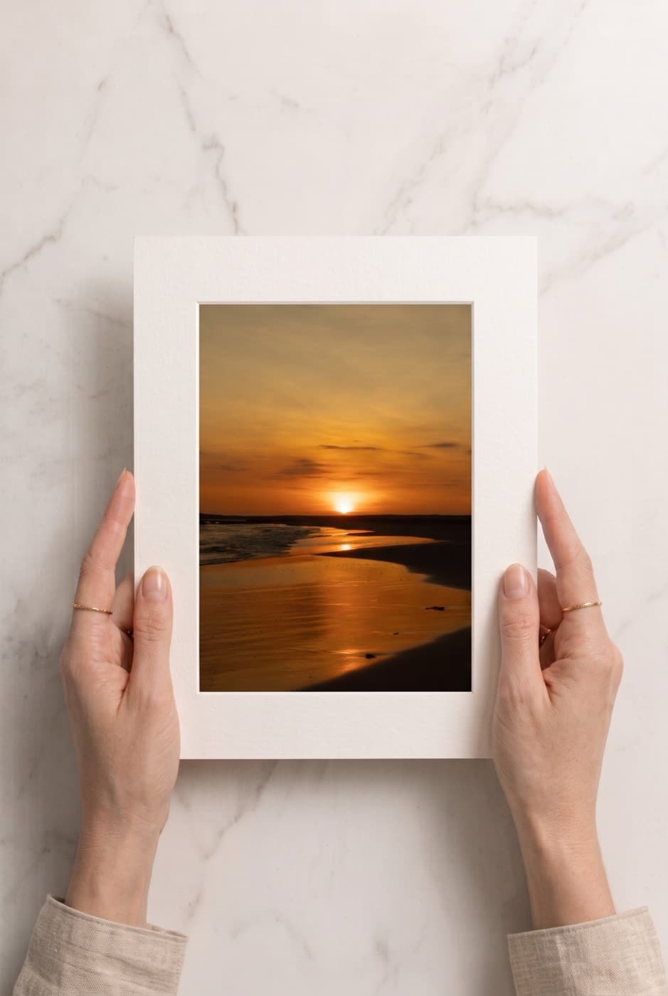 Atardecer en El Agua, montada a 8×10 in